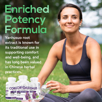 Pure Corydalis Root Extract Capsule - 1000mg Strength, 10:1 Corydalis Yanhusuo Extract, Natural Relief, Long Lasting, 100% Vegetarian, 60 Servings, 120 Count Parker NaturalsBuy Supplements Australia