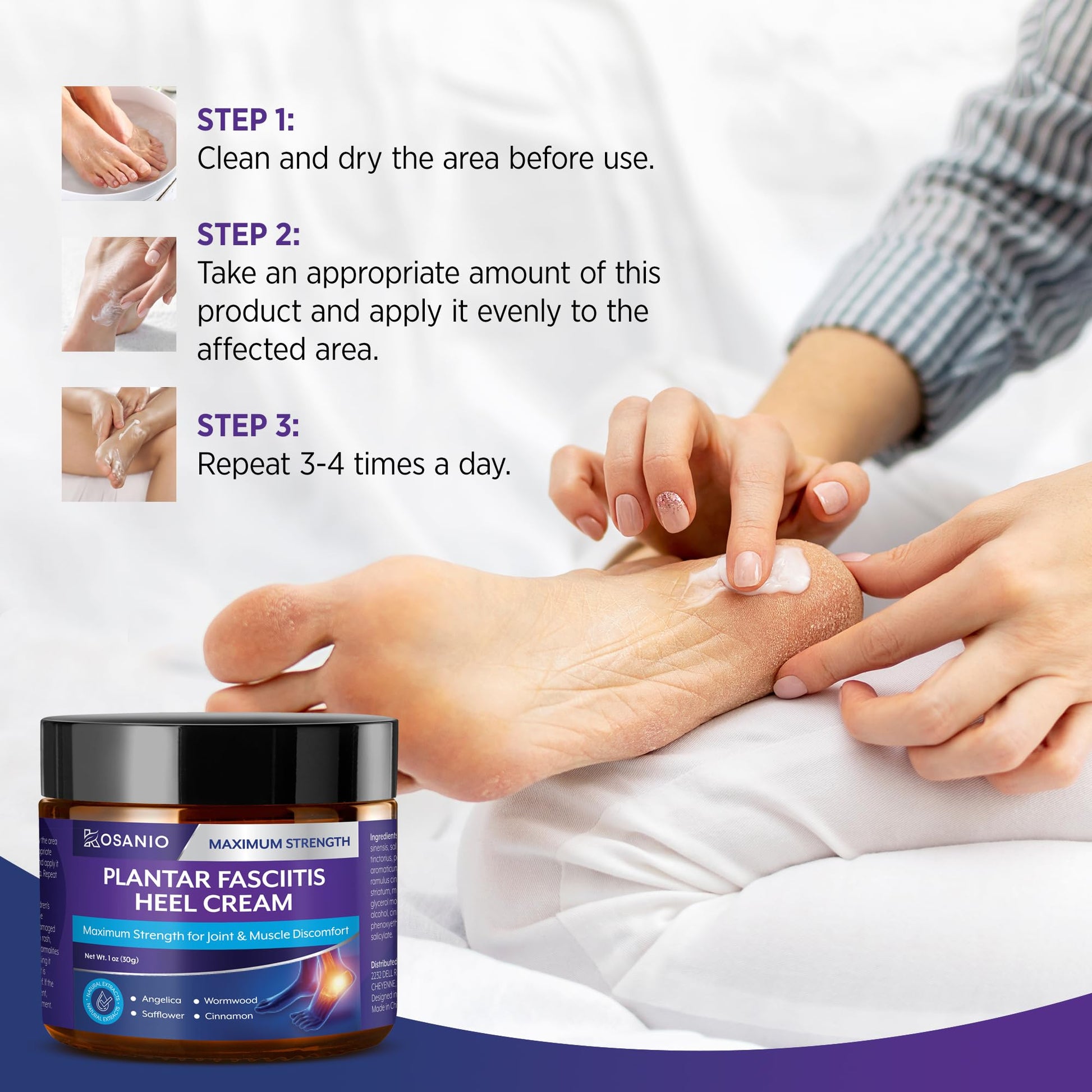 KOSANIO Plantar Fasciitis Relief Cream - Heel Discomfort Relief for Plantar Fasciitis, Foot, Knee, Hands, Legs - Natural Herbal Concentrate Formula - (30g / 1 oz (Pack of 1)) KOSANIOBuy Supplements Australia