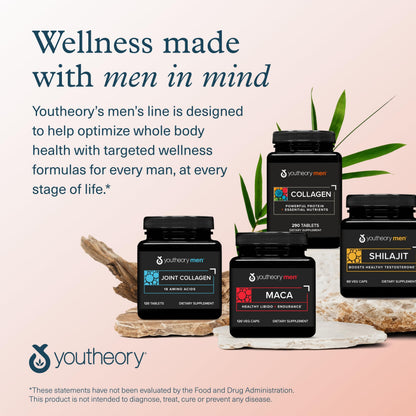 Youtheory Men’s Collagen - 5,000 mg Hydrolyzed Collagen Peptides - with Amino Acids, Vitamin C, & Natural Ingredients - Supports Joint, Muscle, Hair & Nail Health