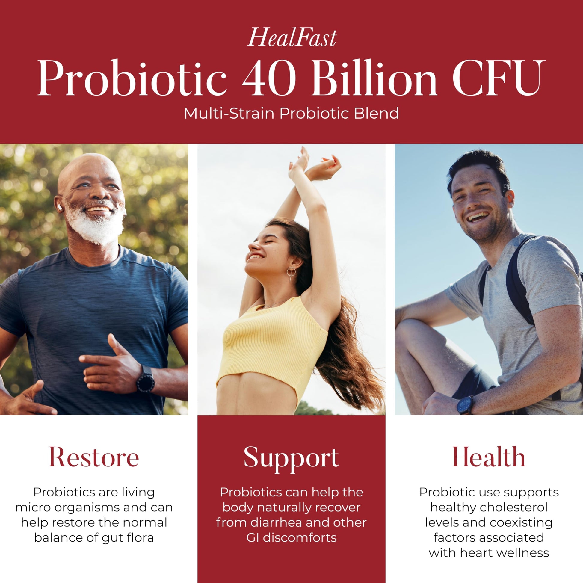 HealFast Physician Formulated Probiotic Supplement - 40 Billion CFU - Live Prebiotics and Probiotics for Men and Women - Probiotics for Gut Health - Non-GMO and Vegan - 30 Day Supply HealFast buy supplements Au