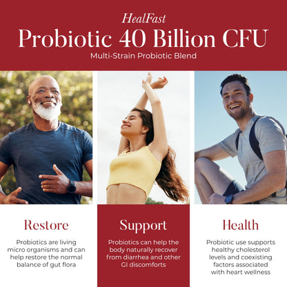 HealFast Physician Formulated Probiotic Supplement - 40 Billion CFU - Live Prebiotics and Probiotics for Men and Women - Probiotics for Gut Health - Non-GMO and Vegan - 30 Day Supply HealFast buy supplements Au