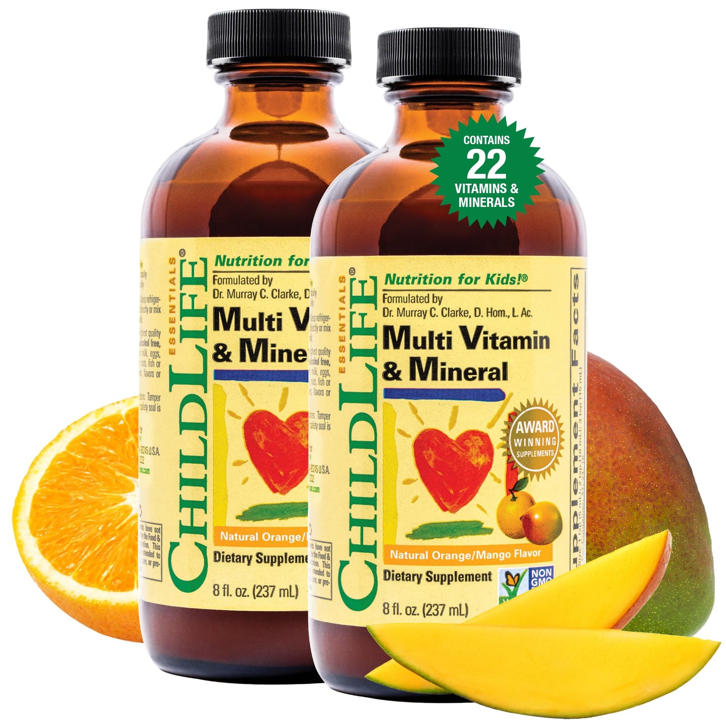 CHILDLIFE ESSENTIALS Kids Multivitamin & Mineral - Kids Vitamins, Liquid Multivitamin for Kids, Toddler Multivitamins, Liquid Vitamins, Baby Multivitamin - Natural Orange & Mango, 8 Fl Oz (Pack of 2) CHILDLIFE ESSENTIALS buy supplements Au