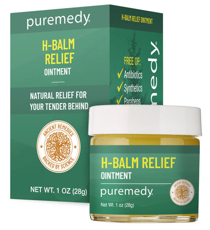 Puremedy - H-Relief Balm - All-Natural Salve for Bottom Lumps and Fissures, with Only Certified Organic or Wild Harvested Ingredients, 1 oz PuremedyBuy Supplements Australia