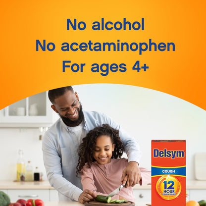 Delsym 12 Hour Cough Medicine for Adults, Powerful Relief for 12 Hours, Cough Suppressant Liquid with Extended-Release Dextromethorphan, Orange Flavor Liquid Cough Syrup, 5 Fl Oz (Pack of 1) Delsym buy supplements Au