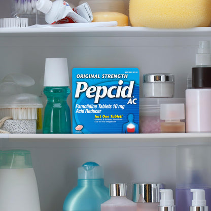 Pepcid AC Original Strength Heartburn Relief Tablets, OTC Medicine Prevents & Relieves Heartburn & Acid Reflux Due to Acid Indigestion, 10mg Famotidine Acid Reducer, Fast-Acting, 90 ct Pepcid buy supplements Au