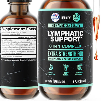 HERBIFY Lymphatic Drainage Drops for Liver Detox & Immune Support - Lymph System Support Drops - Detox Cleanse - 30 Days Supply - 2 Fl Oz Made in USA HERBIFY buy supplements Au