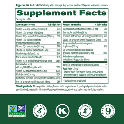 MegaFood One Daily Multivitamin for Women and Men, Immune Support Supplement with Real Food, Vitamin C & Vitamin B, Bone Health MegaFood