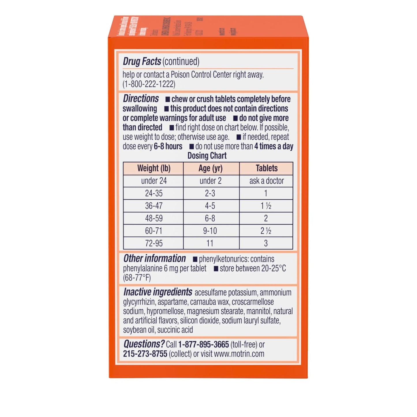Motrin Children's Dye-Free Chewable Tablets with Ibuprofen, Kids' Fever Reducer & Pain Reliever for Sore Throat, Fever, Toothache & Pain Relief, Grape Flavor, 24 Ct MotrinBuy Supplements Australia