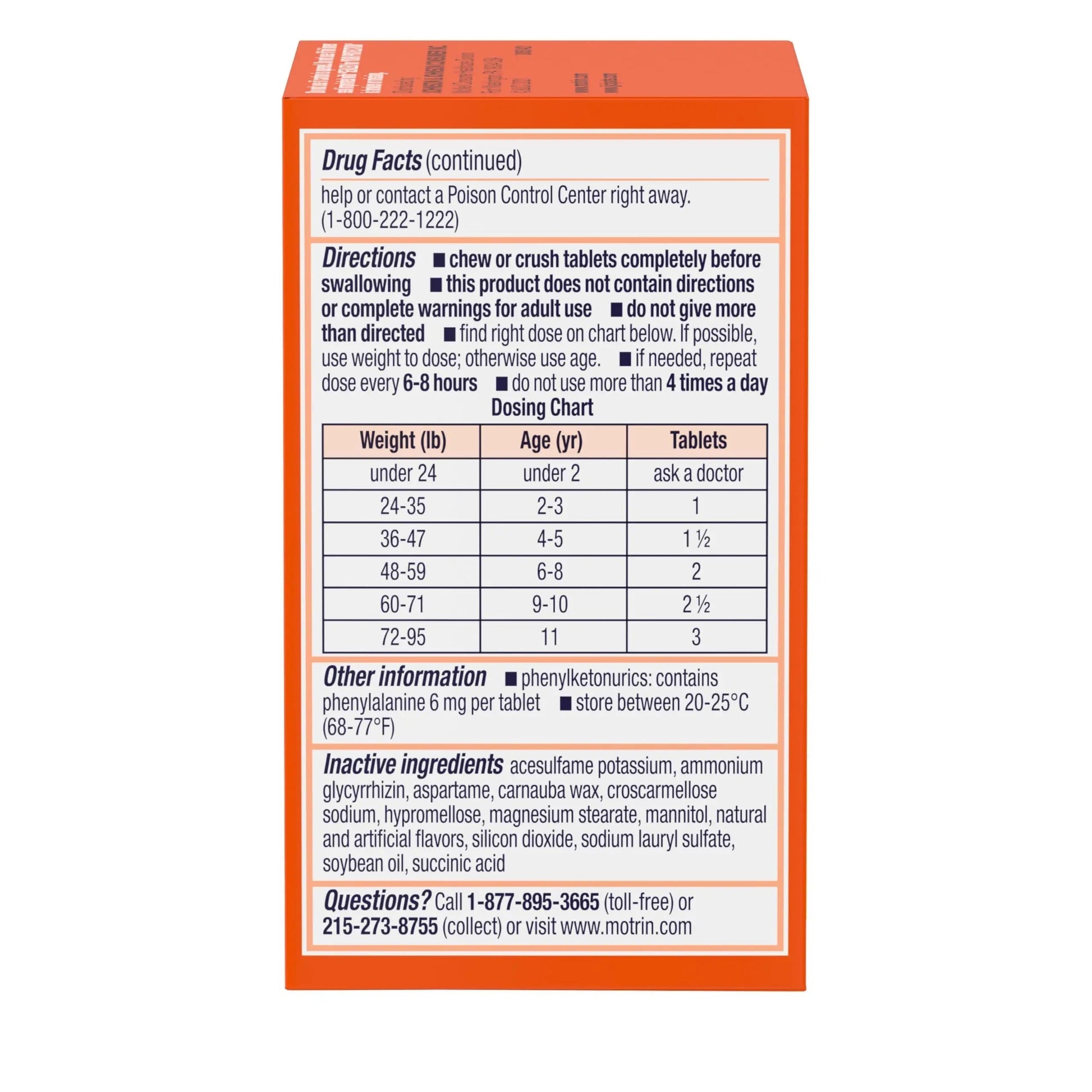 Motrin Children's Dye-Free Chewable Tablets with Ibuprofen, Kids' Fever Reducer & Pain Reliever for Sore Throat, Fever, Toothache & Pain Relief, Grape Flavor, 24 Ct MotrinBuy Supplements Australia