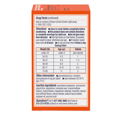Motrin Children's Dye-Free Chewable Tablets with Ibuprofen, Kids' Fever Reducer & Pain Reliever for Sore Throat, Fever, Toothache & Pain Relief, Grape Flavor, 24 Ct Motrin buy supplements Au