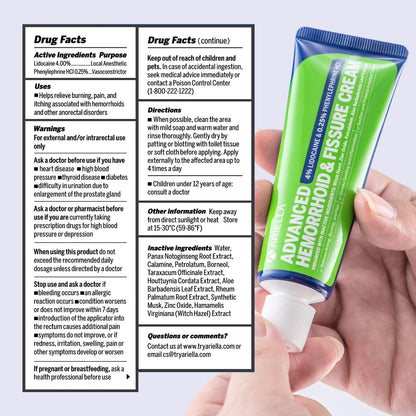 Hemorrhoid Treatment Fissure Lidocaine Cream: Advanced Numbing Ointment with Phenylephrine HCI - Fast Acting Natural Strength Soothing Relief of Pain Swelling Discomfort Itching (1.7 Oz, Witch Hazel) AriellaBuy Supplements Australia