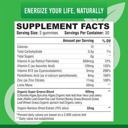 IMPACT Fiber Gummies for Adults, Women & Kids – Supergreens Veggies Daily High Fiber Gummies, for Gut Health & Immunity, Vegetarian Gummy Fiber Supplement,