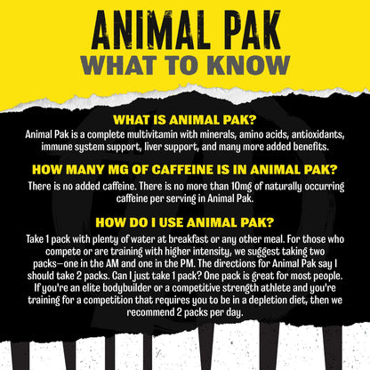 Animal Pak - Convenient Multivitamin for Men & Women Daily All-in-One Vitamin & Supplement Pack - Zinc, Vitamins C, B, D, Amino Acids, and Immune Support - Sports Nutrition Performance - 44 Count AnimalBuy Supplements Australia