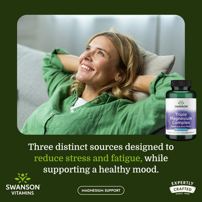 Swanson Triple Magnesium Complex - 100 Capsules, 400mg Each Swanson buy supplements Au