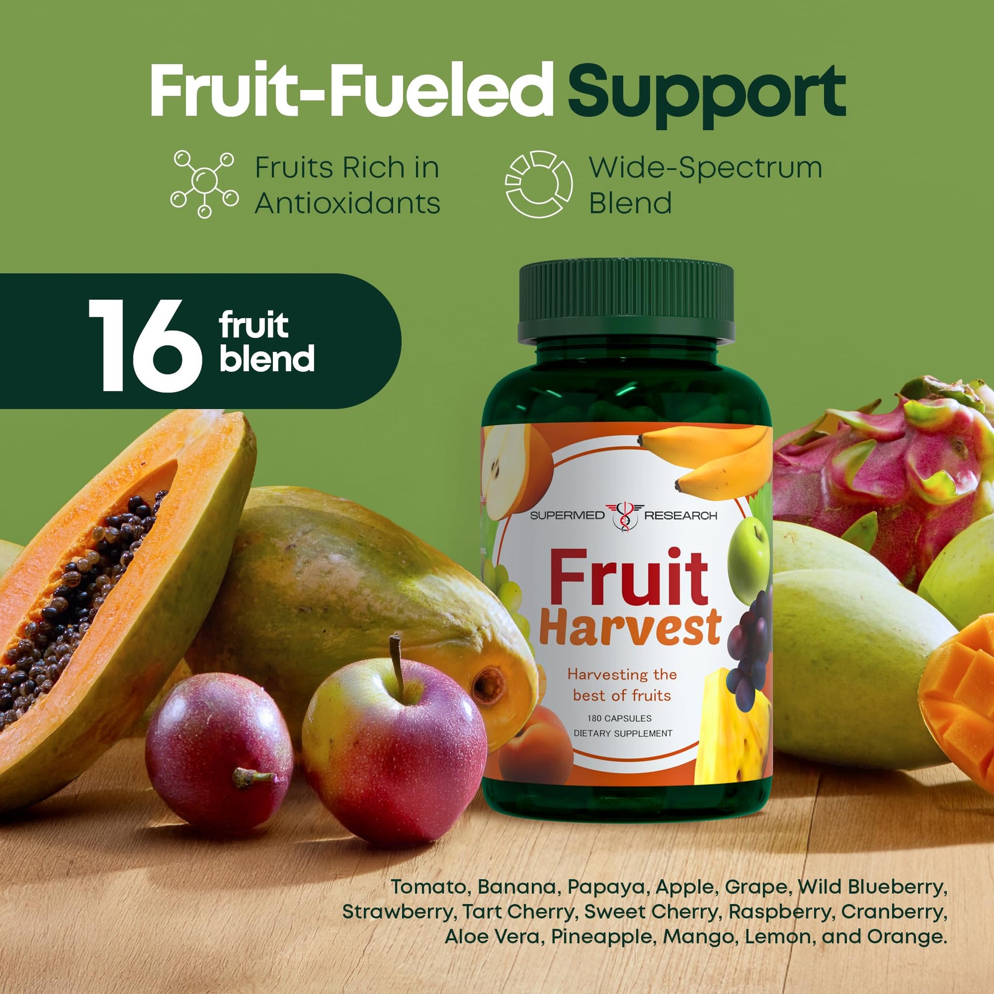 Supermed Research Fruits and Vegetables Supplements – 2 Pack Combination Fruit & Veggies Supplement – Whole Food Vitamins & Minerals for Adults – Superfood Veggie Vitamins for Adults (180 x 2, 360 Ct) Supermed Research buy supplements Au