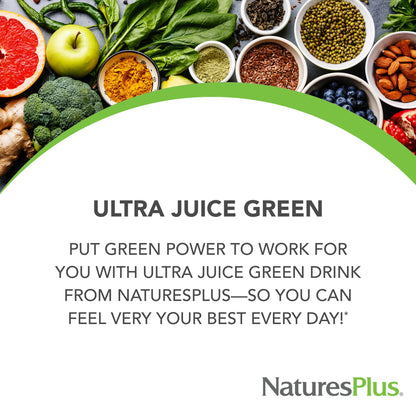NaturesPlus Ultra Juice Green Drink - 1.32 lb - Supports Immune Health, Digestion & Energy Production - Organic, Non-GMO, Vegan, Gluten Free - 60 Servings NaturesPlus buy supplements Au
