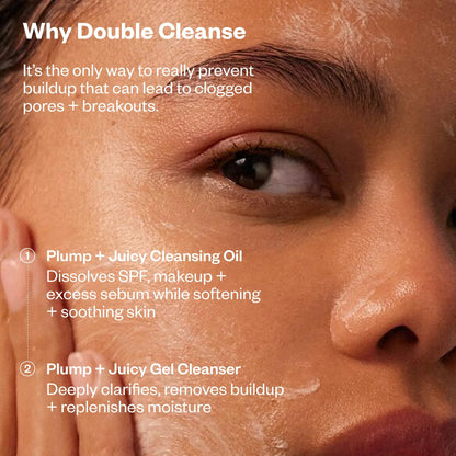 Kosas Mini Plump + Juicy Double Cleansing System — Botanical Oil Cleanser + Gel Cleanser Set, Soap & Sulfate Free, Hydrating Makeup Remover for All Skin Types KosasBuy Supplements Australia