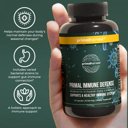Primal Harvest Immune Defense 10-in-1 Supplement with Probiotics, Zinc, and Vitamins C, D3, K2, B6 Daily Immune Support for Adults Primal Harvest buy supplements Au