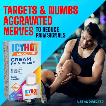 Icy Hot Max Strength Pain Relief Cream with Lidocaine Plus Menthol, 2.7 Ounces Icy HotBuy Supplements Australia