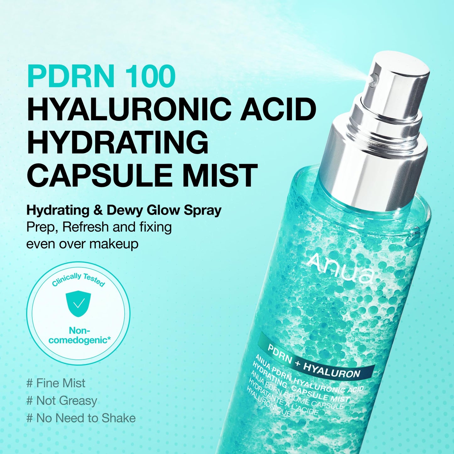 ANUA PDRN Collagen Glow Facial Serum Spray, Hydrating Face Mist, Hyaluronic Acid