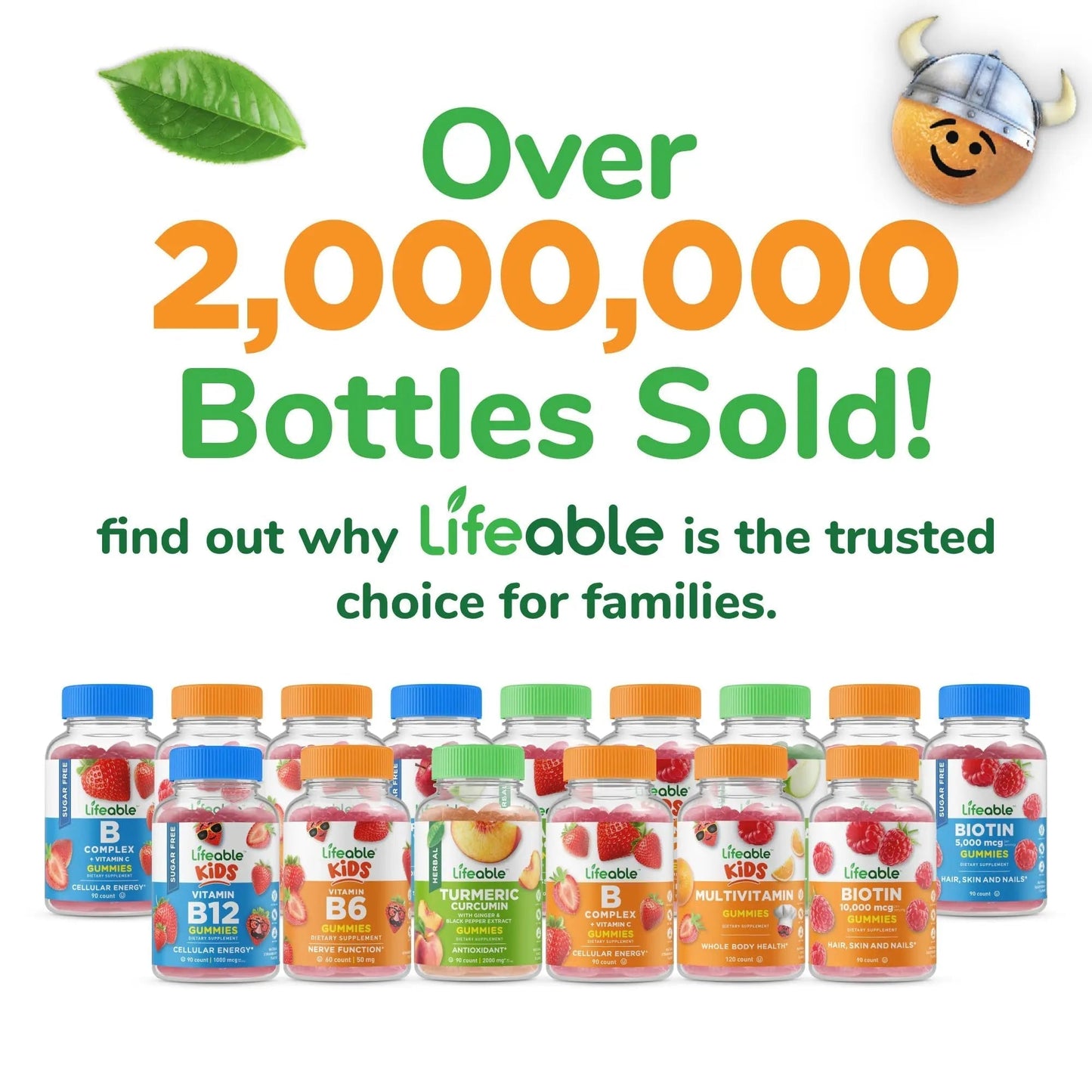 Lifeable Kids Multivitamin Gummies | Great Tasting Multivitamin for Kids | with Vitamins A, C, D, E, B6, B12, Zinc, Biotin Lifeable
