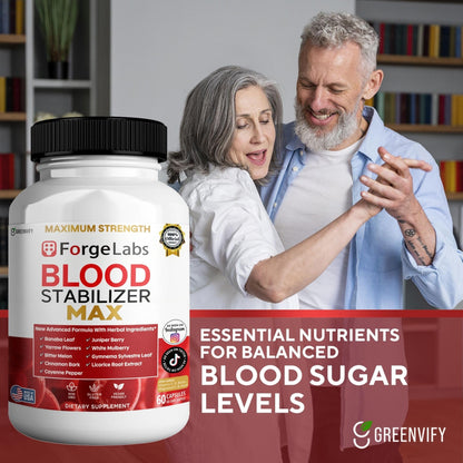 GREENVIFY ForgeLabs Blood Stabilizer Max, Maximum Strength Dietary Supplement, 60 Veggie Capsules, with Banaba Leaf, Juniper Berry, White Mulberry. (1) GREENVIFY buy supplements Au