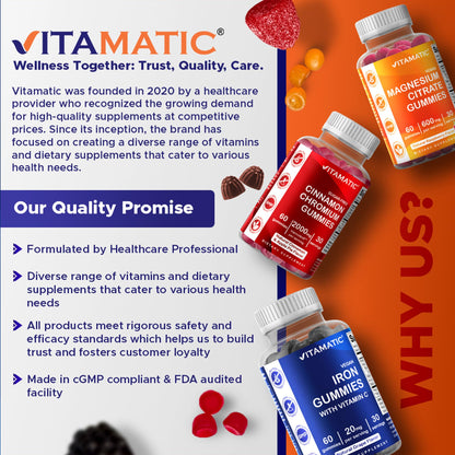 Vitamatic Sugar Free Melatonin 60 mg - 60 Vegetarian Gummies - Non-Habit Forming Supplement