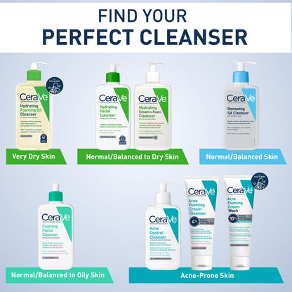 CeraVe Hydrating Cream To Foam Cleanser, Makeup Remover Face Wash For Dry Skin