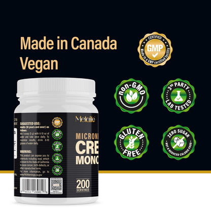 METALIFE 100% Pure Creatine Monohydrate Powder 200 Servings, Micronized Powder, Muscle Growth, Unflavored, Ideal for Athletes & Fitness Enthusiasts,