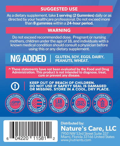 Biotin 10,000mcg Gummies for Hair Growth, Skin & Nails (100 Count) - 2x Maximum Strength Biotin Vitamins for Women & Men - Gluten-Free, Vegan, Non-GMO