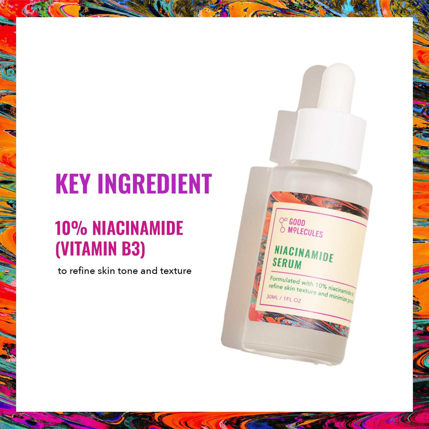 Good Molecules Niacinamide Serum - 10% Niacinamide to Target Blemishes, Nourishment