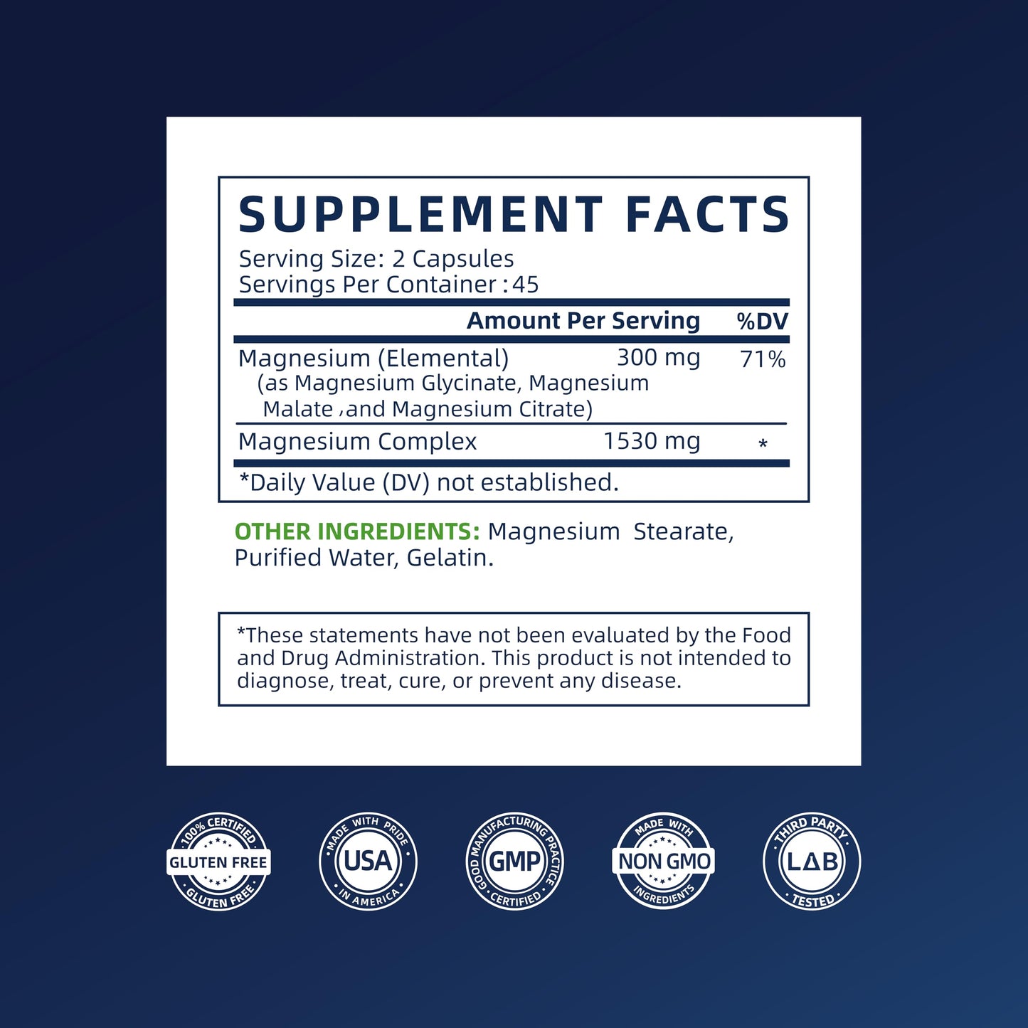 Vicwell Triple Magnesium Complex - 300mg Magnesium from Malate, Glycinate, and Citrate - Supports Stress Relief & Sleep, Nerves & Metabolism, Muscle Relaxation & Bone Health - 90 Capsules(1 Bottle) Vicwell buy supplements Au