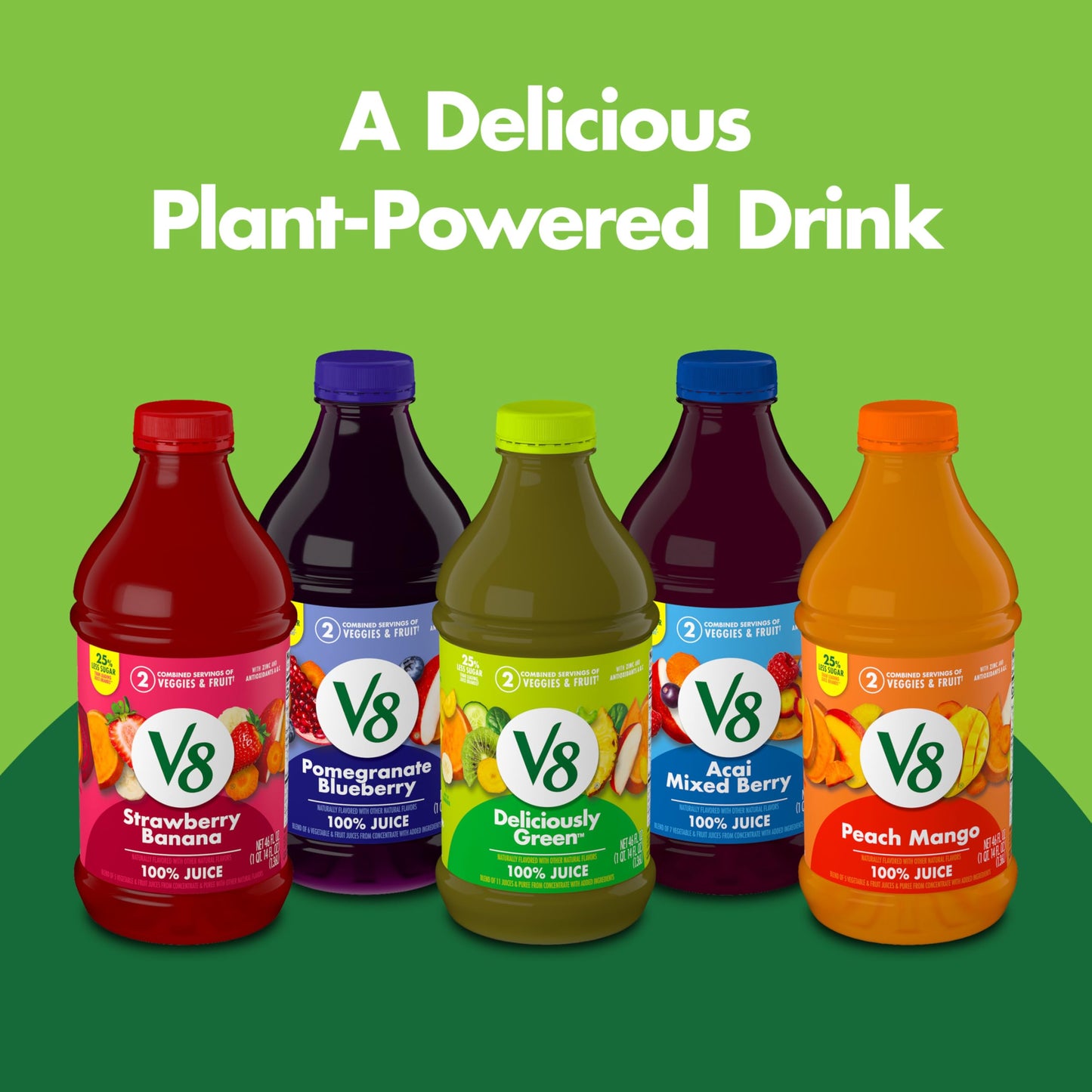 V8 Blends 100% Juice Pomegranate Blueberry Juice, Fruit and Vegetable Juice Blend, 46 Fl Oz Bottle (Pack of 2) V8 buy supplements Au