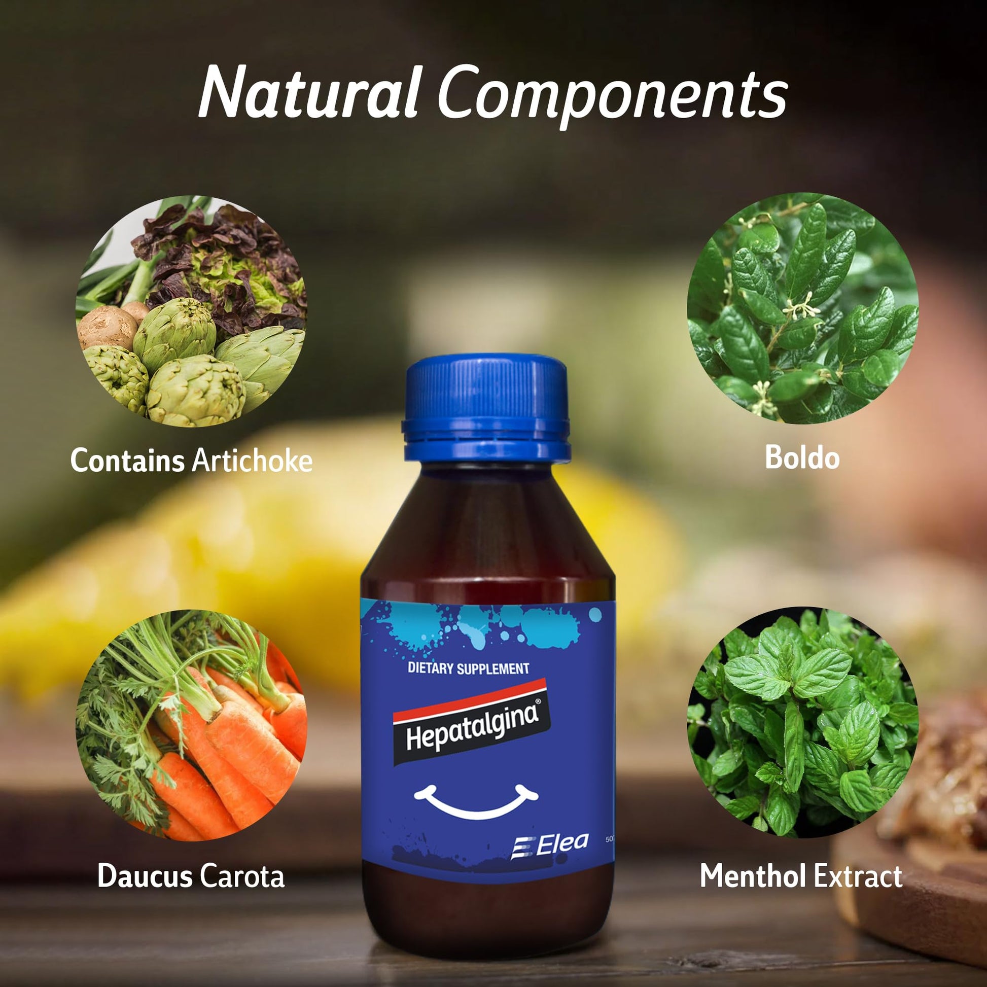 Hepatalgina Liver Support Digestive Protector - Liquid Herbal Supplement with Artichoke Extract for Liver Cleanse Detox & Repair - Liver Detox Cleanse Drops with Mint, Boldo & Carrot - 120 ml Hepatalgina buy supplements Au