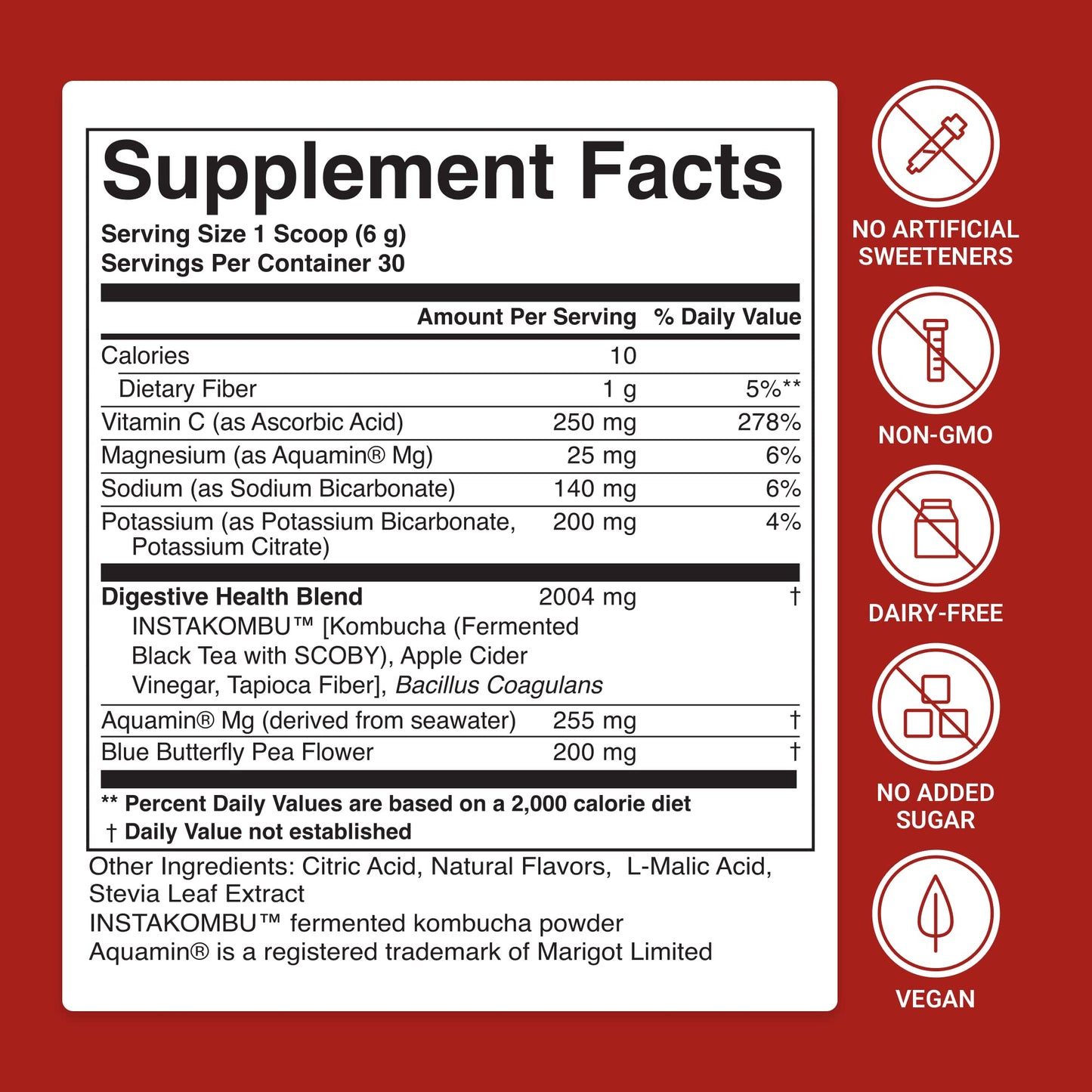 ACTIVATEDYOU Daily Digestive Tonic Kombucha - Support Healthy Digestion & Youthful, Long-Lasting Energy- Prebiotic Fiber, Probiotics, Postbiotics, Vitamin C, Berry Lemonade Flavor (30 Servings) ACTIVATEDYOU buy supplements Au
