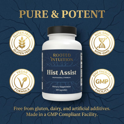 Rooted Intuition Hist Assist | Seasonal Sinus & Immune Balance Formula | Quercetin Bromelain NAC Nettle | Non-GMO Gluten Free | 40 Capsules Rooted Intuition buy supplements Au