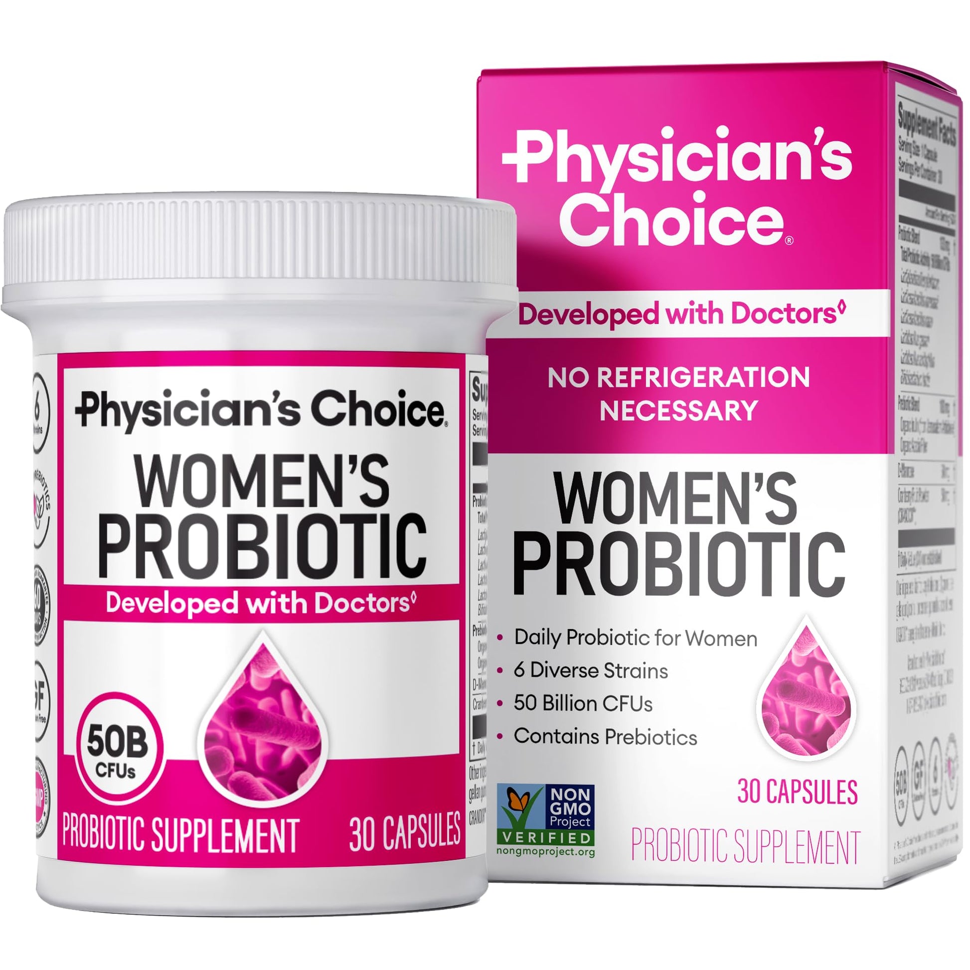 Physician's CHOICE Probiotics for Women - PH Balance, Digestive, UT, & Feminine Health - 50 Billion CFU - 6 Unique Strains for Her - Organic Prebiotics, Cranberry Extract+ - Women Probiotic - 30 CT Physician's CHOICE buy supplements Au