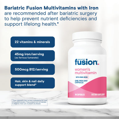 Bariatric Fusion One Per Day Bariatric Multivitamin with Iron for Women | with Hair and Nails Vitamin Blend | Gastric Bypass