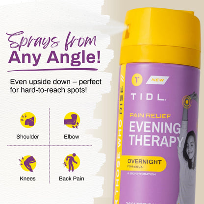 TIDL - Evening Therapy Pain Relief Spray - Fast-Acting Relief for Lower Back, Knee, Muscle & Joint Pain - Nighttime Relaxation & Skin Hydration - Lavender, Topical, Plant-Based Menthol (3oz, 1-Pack) TIDLBuy Supplements Australia