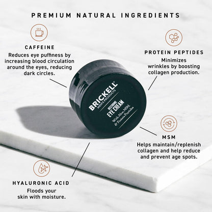 Brickell Men's Restoring Under Eye Cream for Men, Natural and Organic Anti Aging Eye Balm To Reduce Puffiness, Wrinkles, Dark Circles