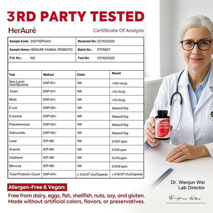 HerAure Vaginal Probiotics for Women - pH Balance, Healthy Vaginal Odor, Vaginal Flora, Yeast Balance, Women Probiotics and Prebiotics, Immune Support