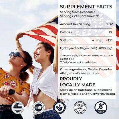 SIRUNES Marine Collagen Peptides, 120 Capsules - Fish Collagen Supplements for Women, Great for Hair, Skin, Nails, Joints & Bones - Made in USA SIRUNES buy supplements Au