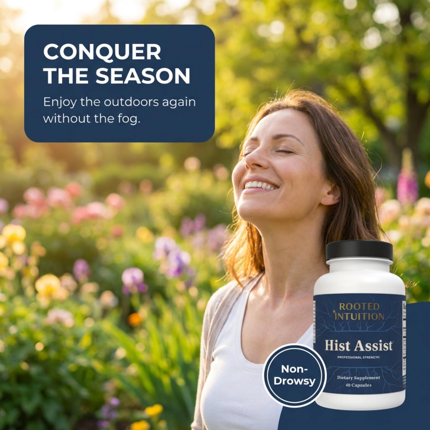 Rooted Intuition Hist Assist | Seasonal Sinus & Immune Balance Formula | Quercetin Bromelain NAC Nettle | Non-GMO Gluten Free | 40 Capsules Rooted Intuition buy supplements Au