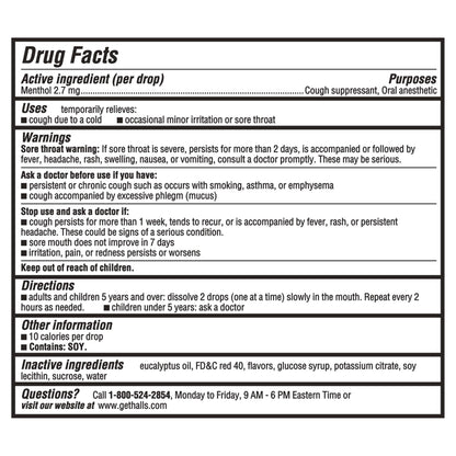 HALLS Throat Relief Strawberry Cough Drops, Value Pack, 80 Drops
