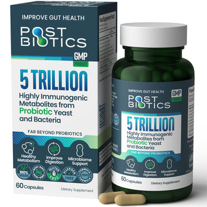 NAVEH PHARMA Adult Postbiotics Capsules for Women and Men | Postbiotics for Gut Health with 200X Ingredients Than Probiotic and Prebiotic | Supports Immunity, Digestion, Microbiome & Metabolism