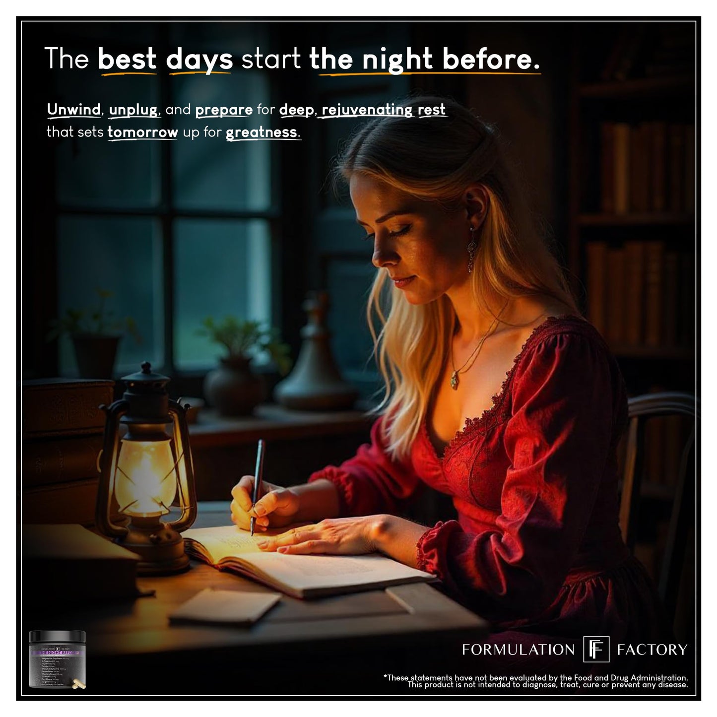 Formulation Factory The Night Before 10-in-1 Sleep Support | Melatonin 4mg, Magnesium Glycinate 300mg, L-Theanine, Glycine & More | Supports Relaxation, Calm & Recovery (120 Capsules 2 Month Supply) Formulation Factory buy supplements Au