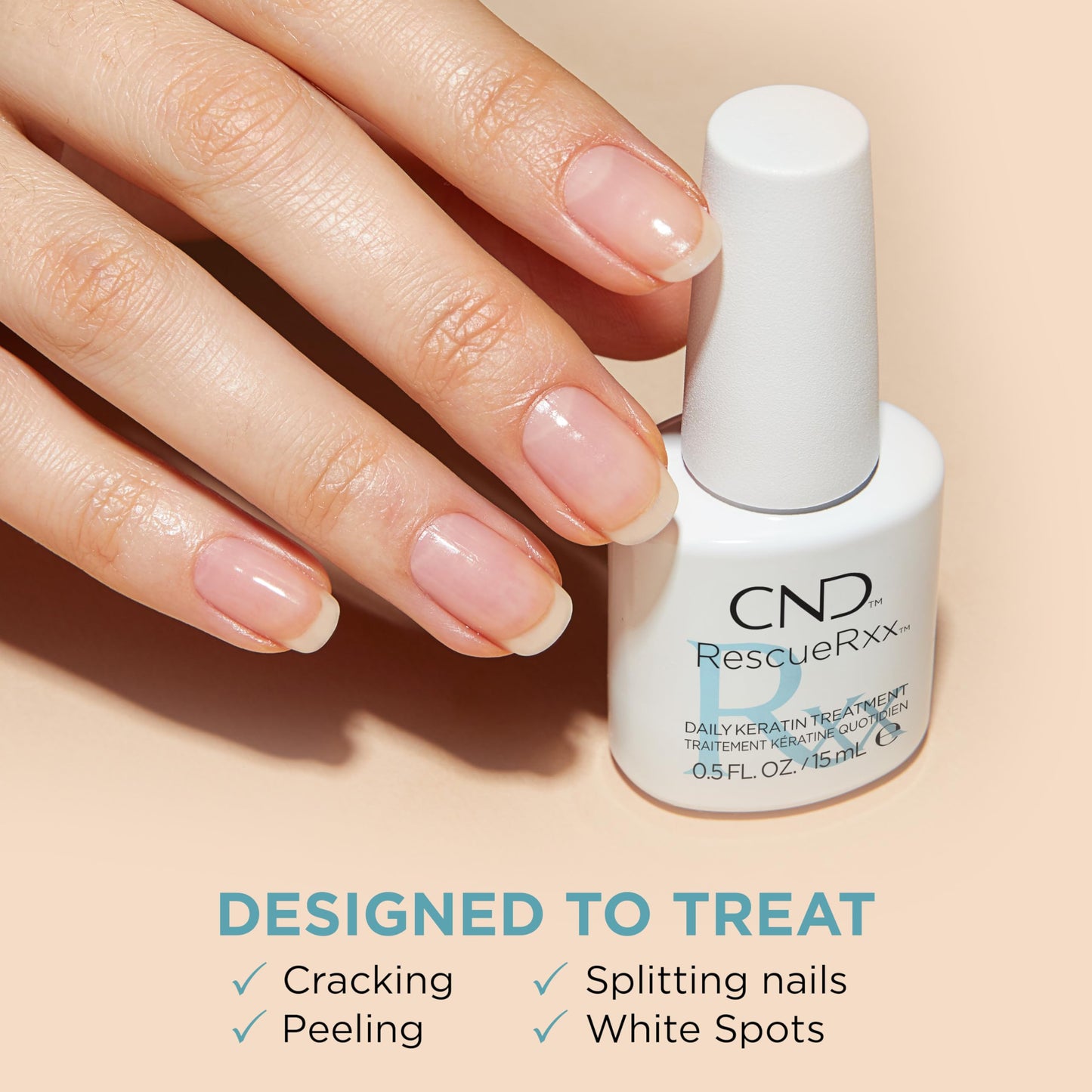CND RescueRxx Nail Care Daily Keratin Treatment, 0.13 Fl Oz (Pack of 40)