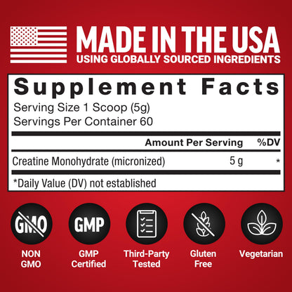 Force Factor Creatine Monohydrate Powder, 5g Micronized Dose to Support Muscle Growth, Strength, Recovery, Cognitive Health & Memory