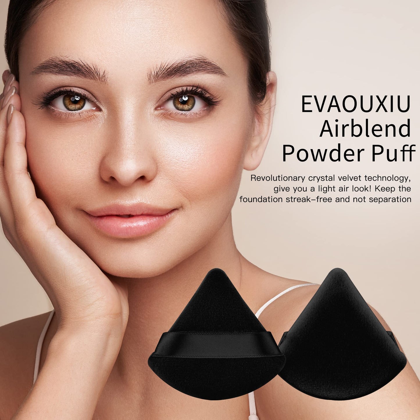 2 Pcs EVAOUXIU Triangle Powder Puff for Face Powder, Soft Plush Setting Makeup Puff, Velour Cosmetic Foundation Blender Sponge Beauty Makeup Tools (Black) EVAOUXIUBuy Supplements Australia