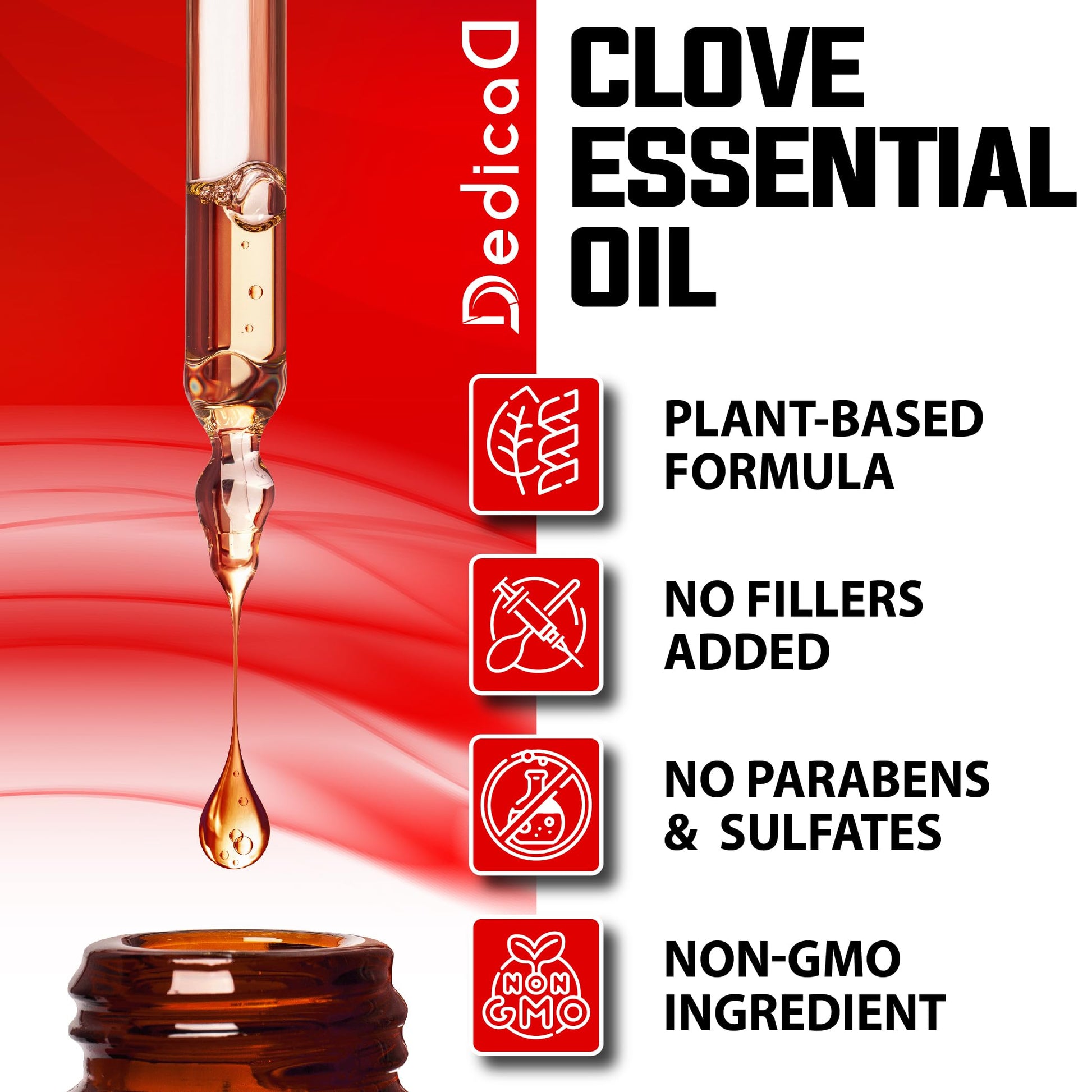 DEDICAD - 1 FL Oz - 30ml - Clove Essential Oil Supplement – for Toothache, Oral Care, Skin & Hair – Clove Oil Organic DEDICAD buy supplements Au
